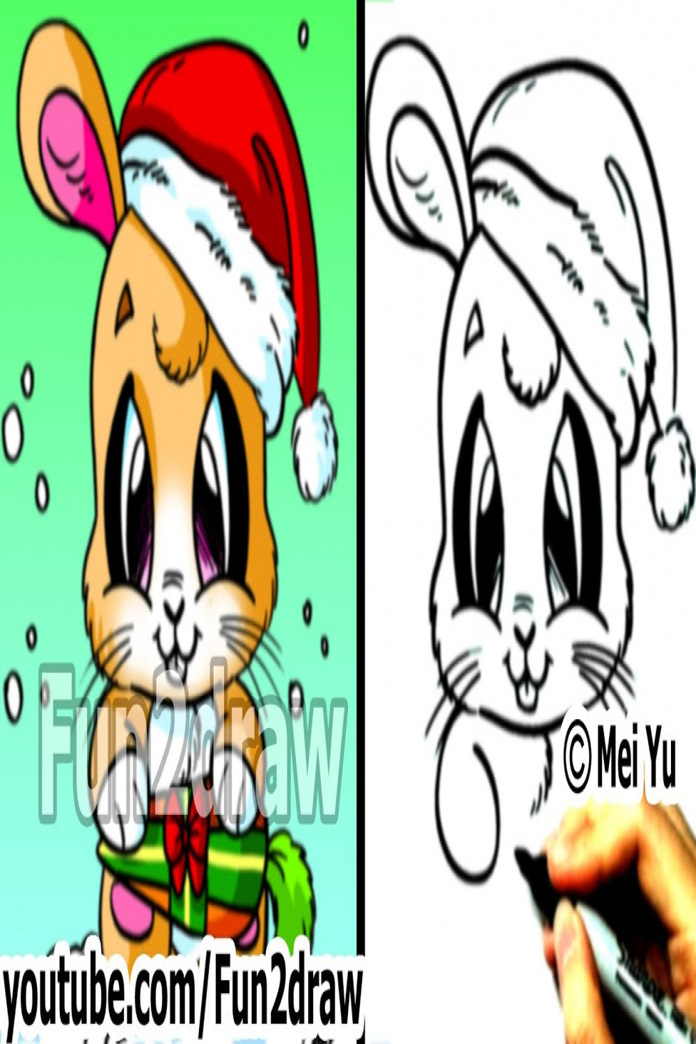 How to Draw Santa Bunny for Christmas (Real Time Drawing Tutorial) - Online  Art Lessons - Fundraw
