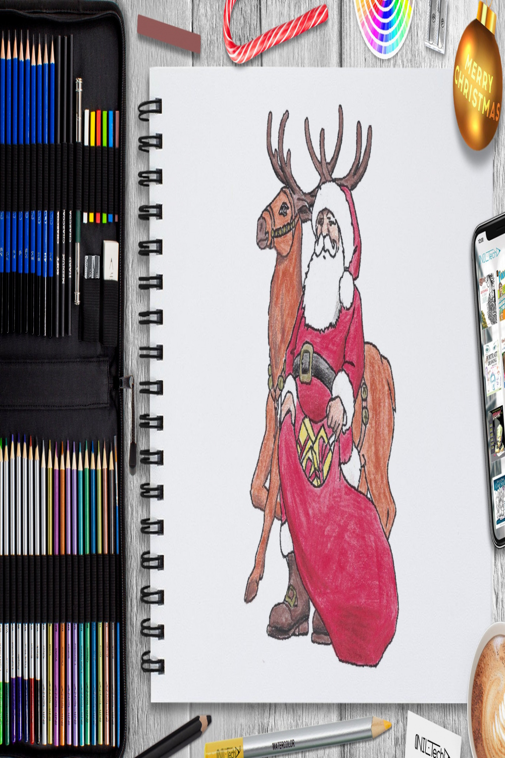 How to Draw Santa  Nil Tech - shop