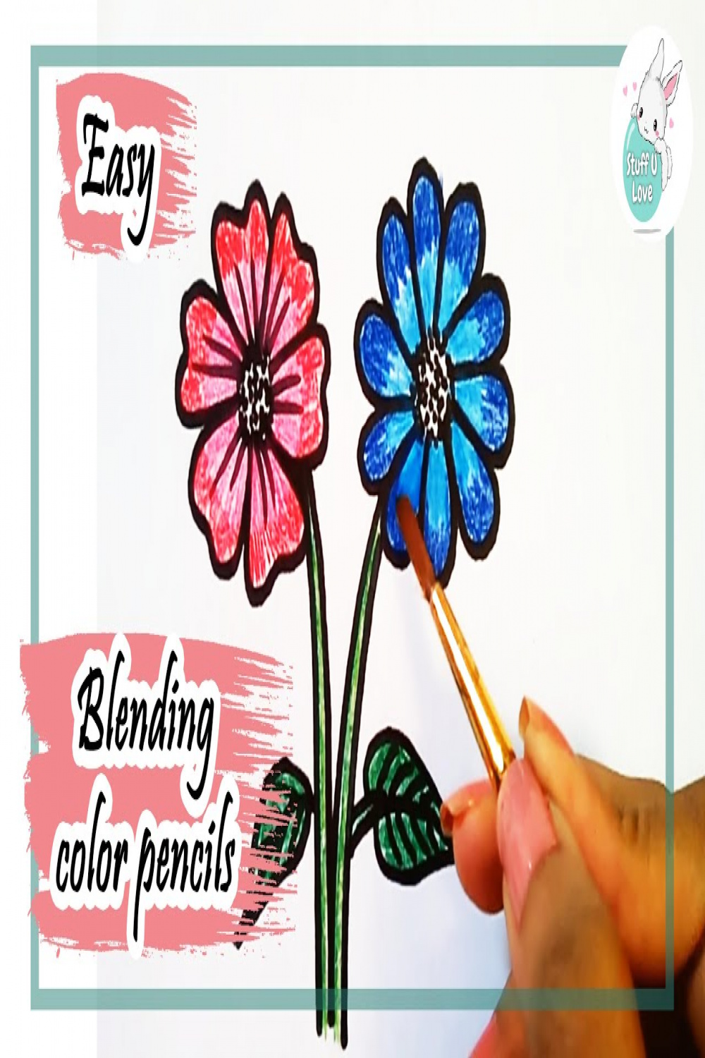 how to draw simple flowers drawing for beginners using staedtler watercolor  pencil