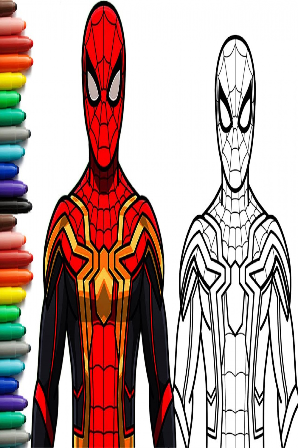 How To Draw Spider-Man No Way Home 🕷 New Suit - Easy Step By Step Iron  Spiderman Suit Drawing