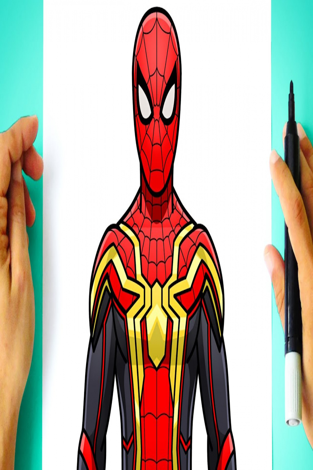 How to DRAW SPIDER MAN No Way Home 🕷 new suit 🕷