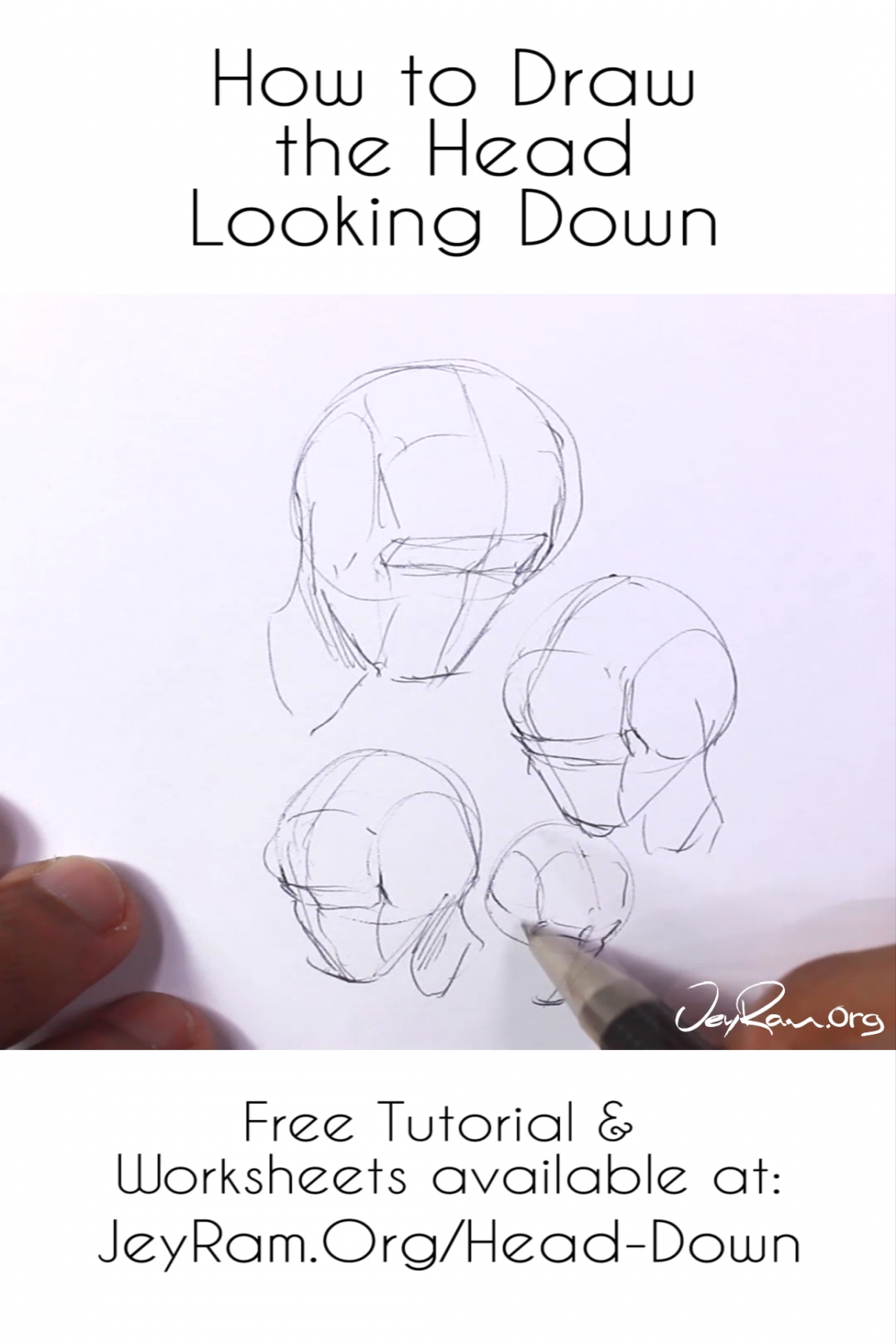 How to Draw the Head Looking Down or as Seen from Above [Video