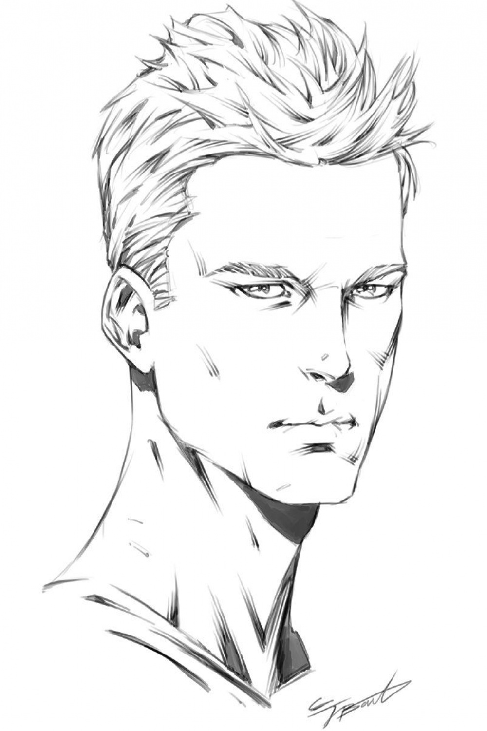 How to Draw The / View Of The Male Head  Comic drawing, How to