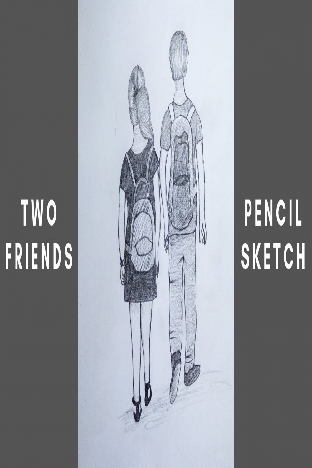 How To Draw Two Friends Walking Together  Easy Pencil Sketch