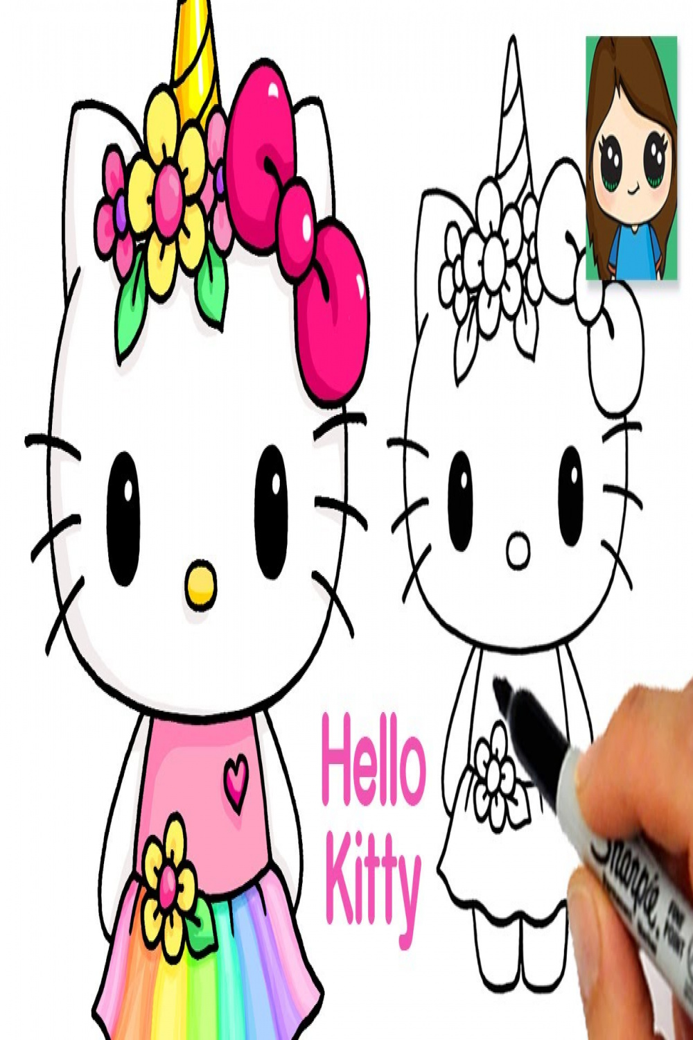 How to Draw Unicorn Hello Kitty 🦄