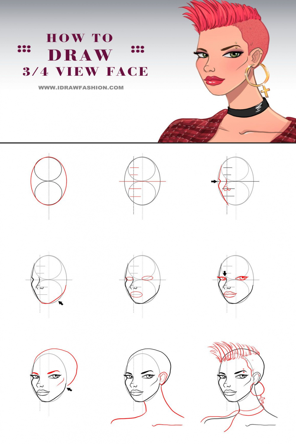 How to draw / view faces – I Draw Fashion  Fashion illustration