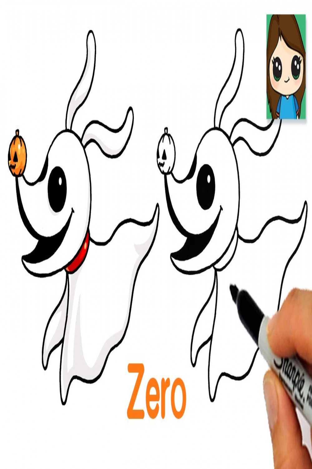 How to Draw Zero Pet Ghost Dog 🎃The Nightmare Before Christmas