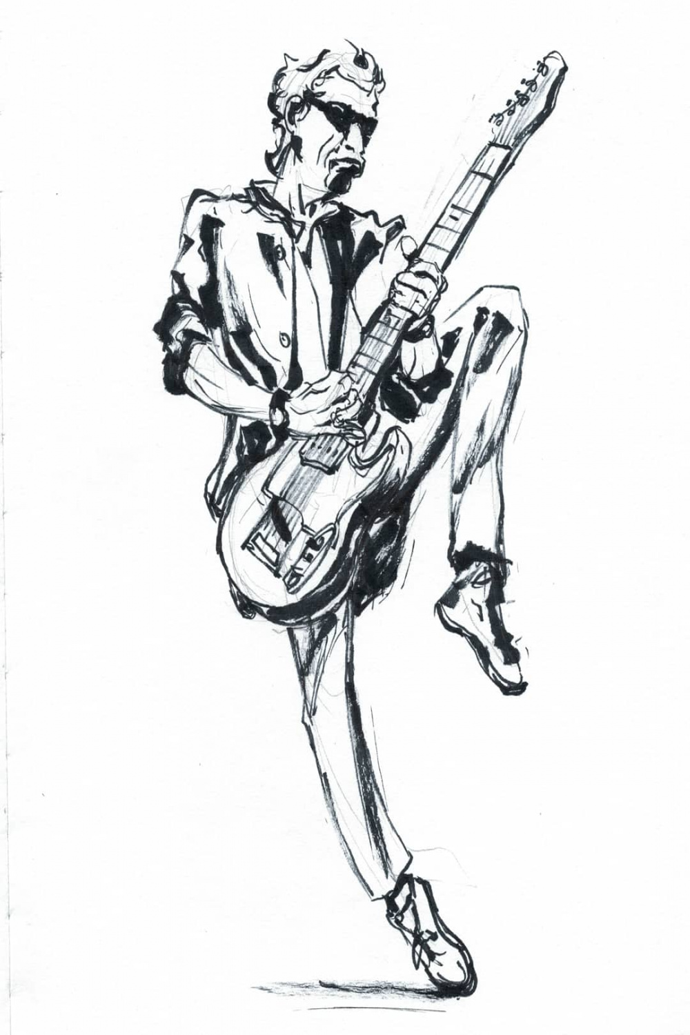 I did a drawing of a guitar guy, apparently my reference photo was