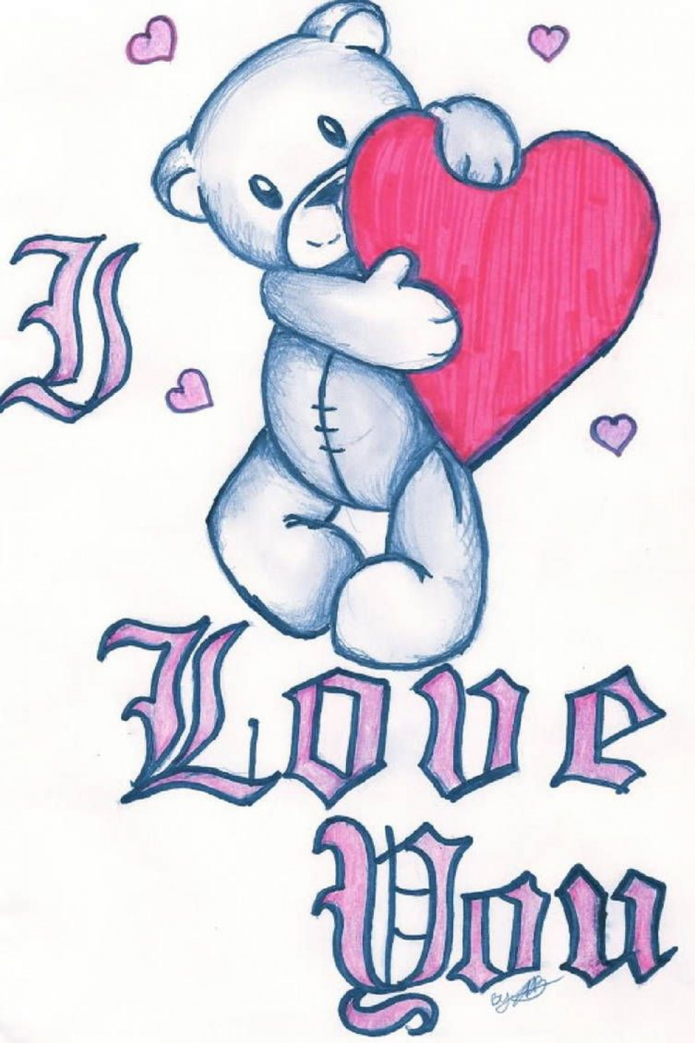 I love You by Jazzy-girl on DeviantArt  Easy love drawings