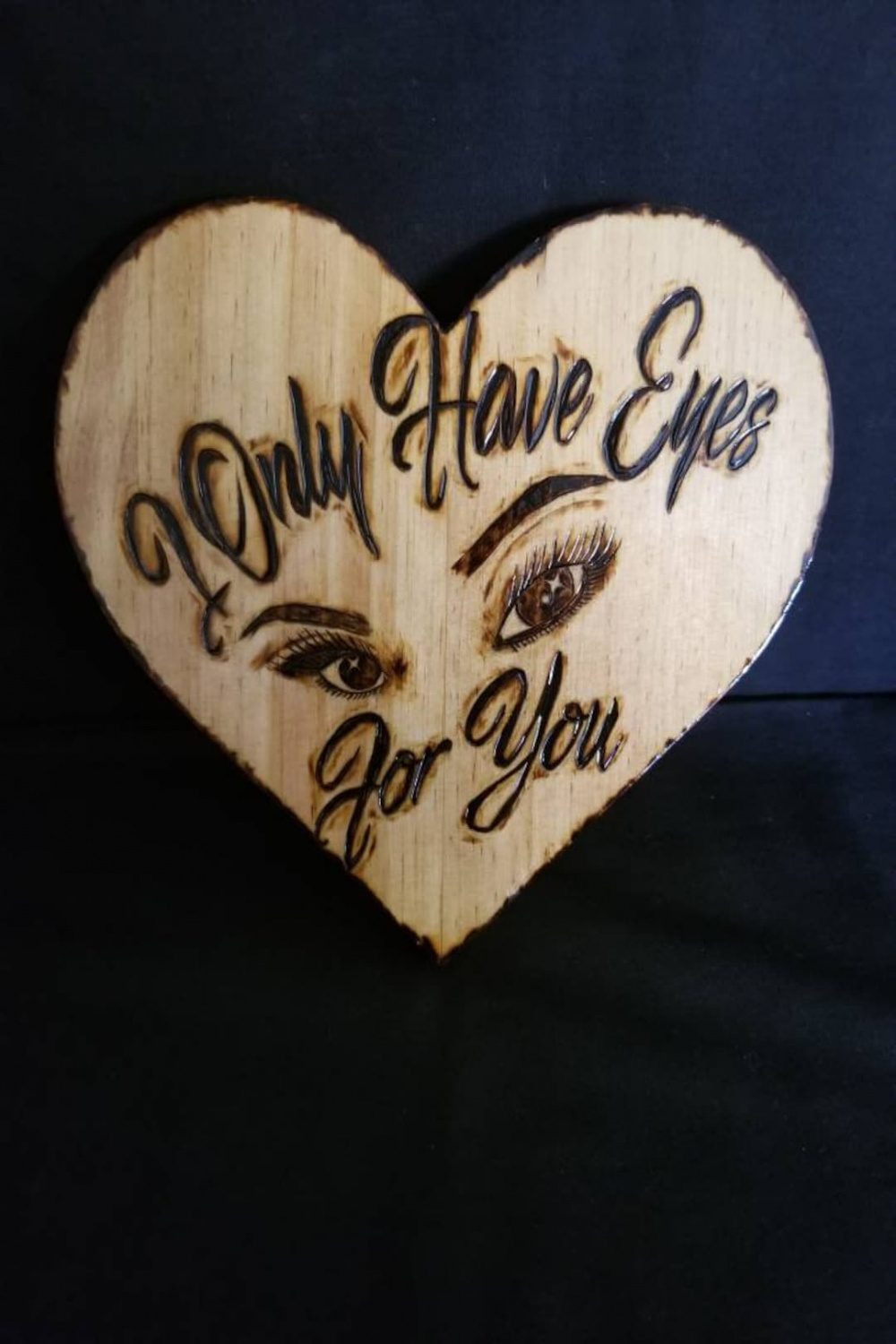 I only have eyes for you heart wood burned Chicano Love art - Etsy
