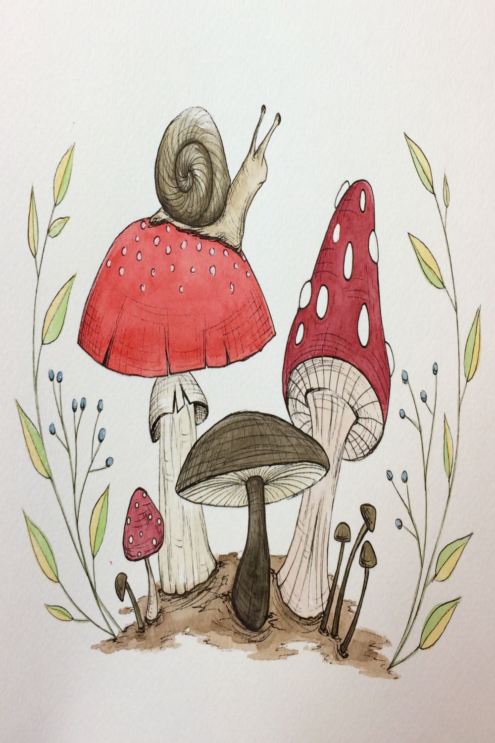 Image result for watercolor mushroom  Mushroom art, Drawings