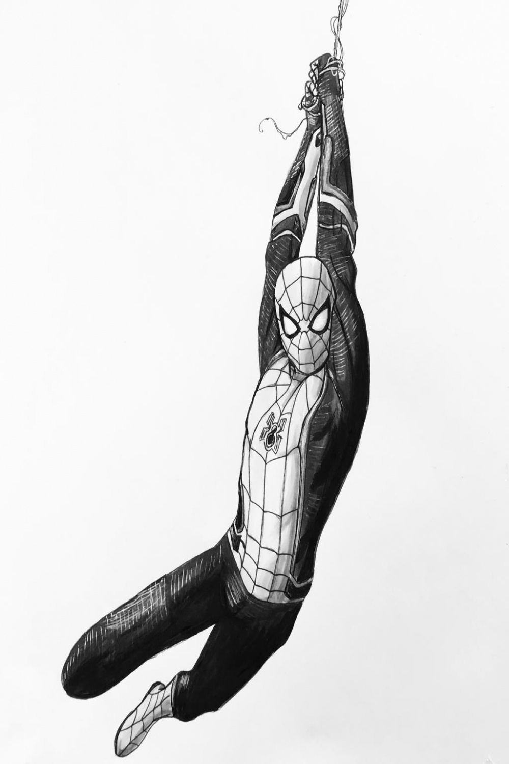 Inktober  - Swing - Spider-Man: Far From Home by AJWensloff on