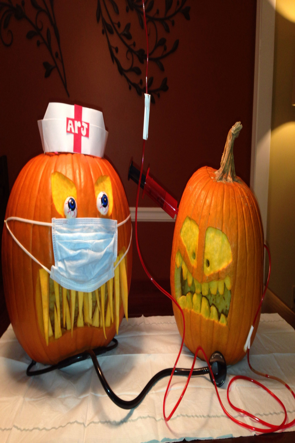 IV Nurse- entry for work pumpkin carving contest  Pumpkin