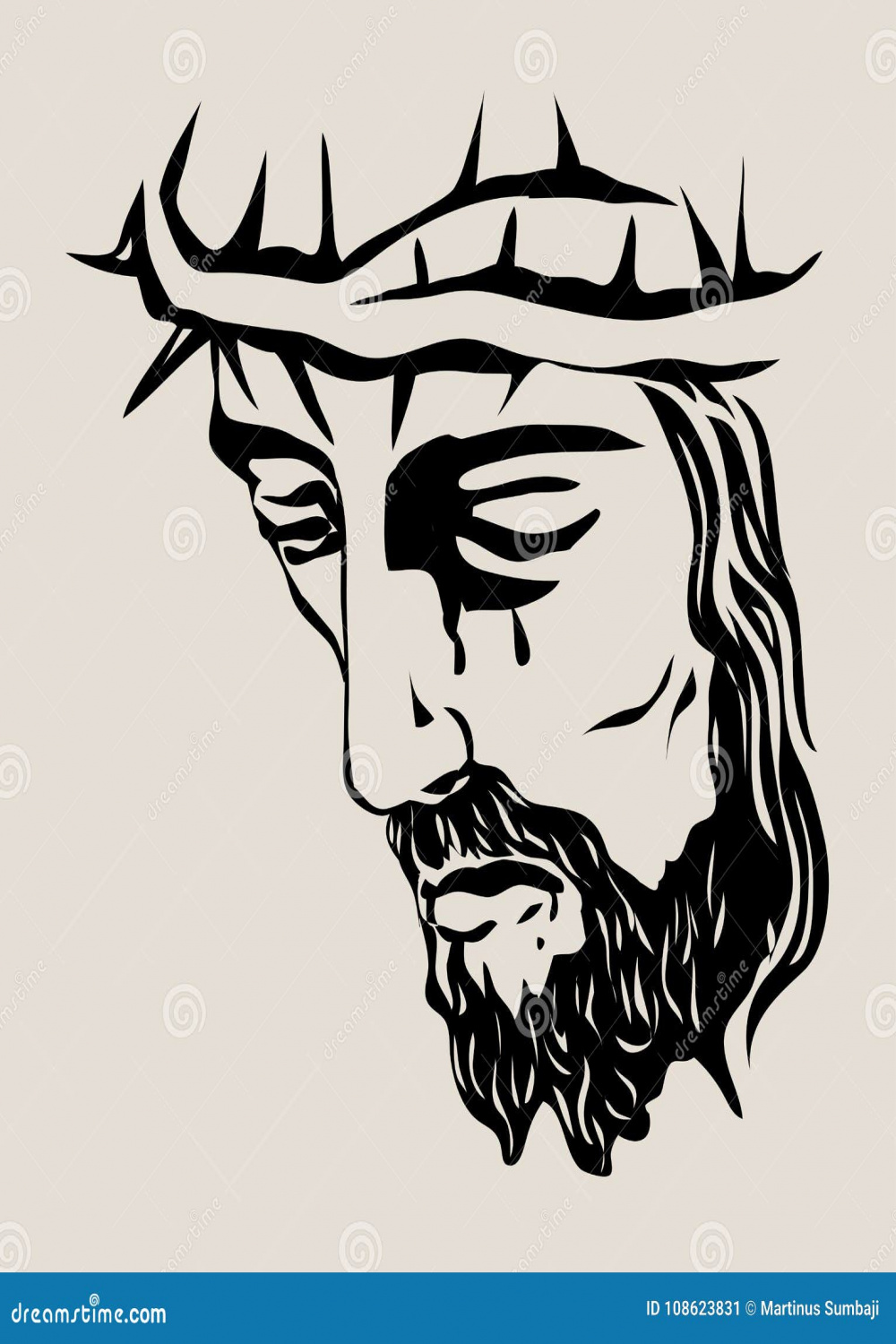 Jesus Christus Face Sketch, Kunstvektordesign Vektor Abbildung