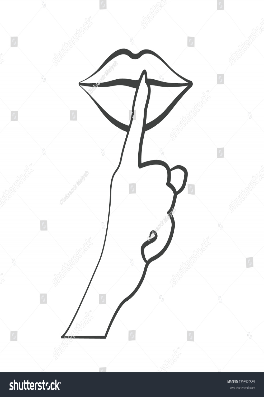 Keep Silence Silhouette Icon Be Quiet Stock Vector (Royalty Free