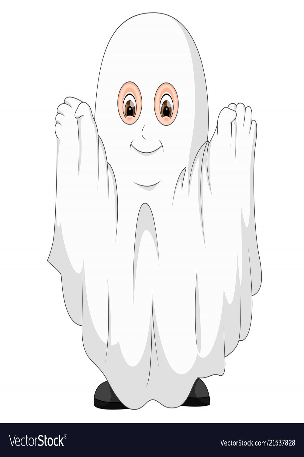 Kid in a ghost costume Royalty Free Vector Image