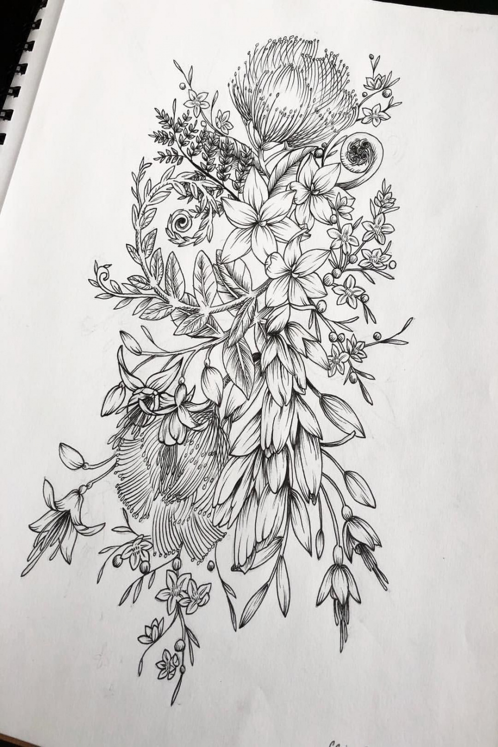 Last custom piece I did with flowers native to New Zealand