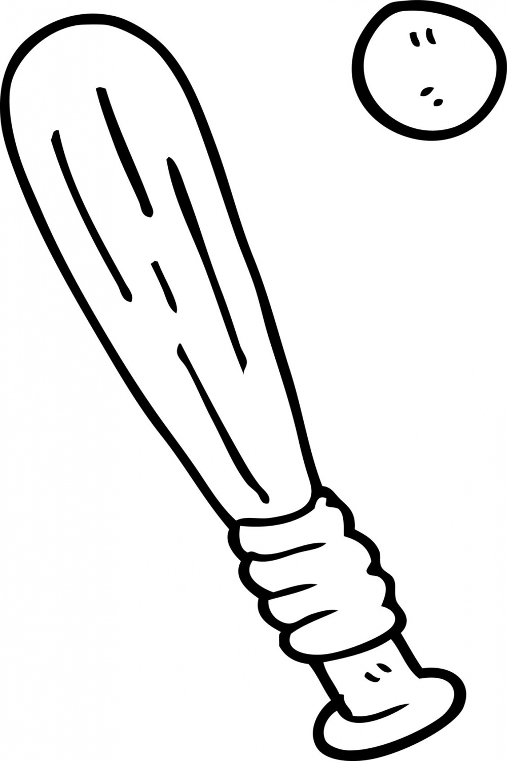 line drawing cartoon bat and ball  Vector Art at Vecteezy