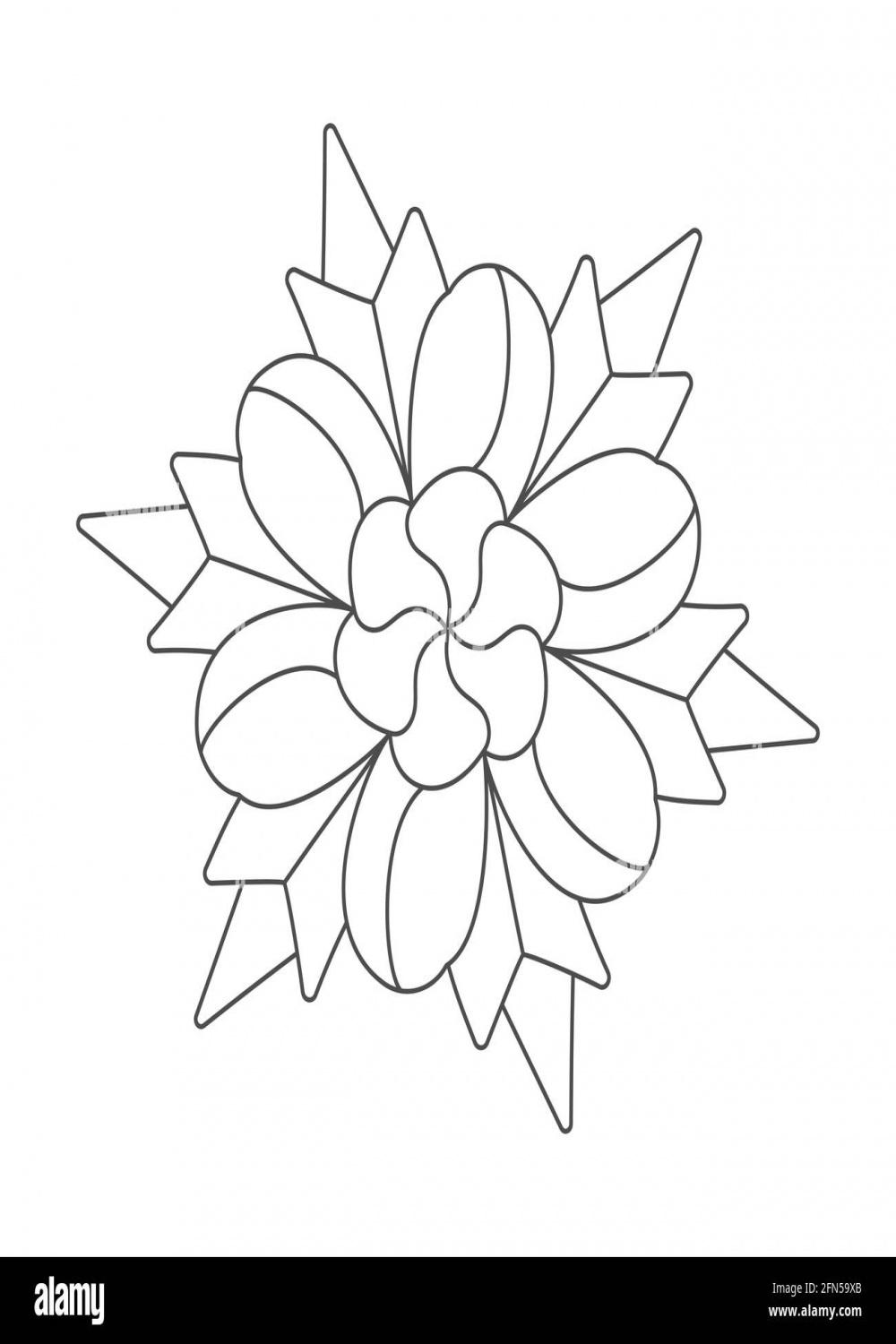 Line drawing of a flower pattern, for application, coloring book