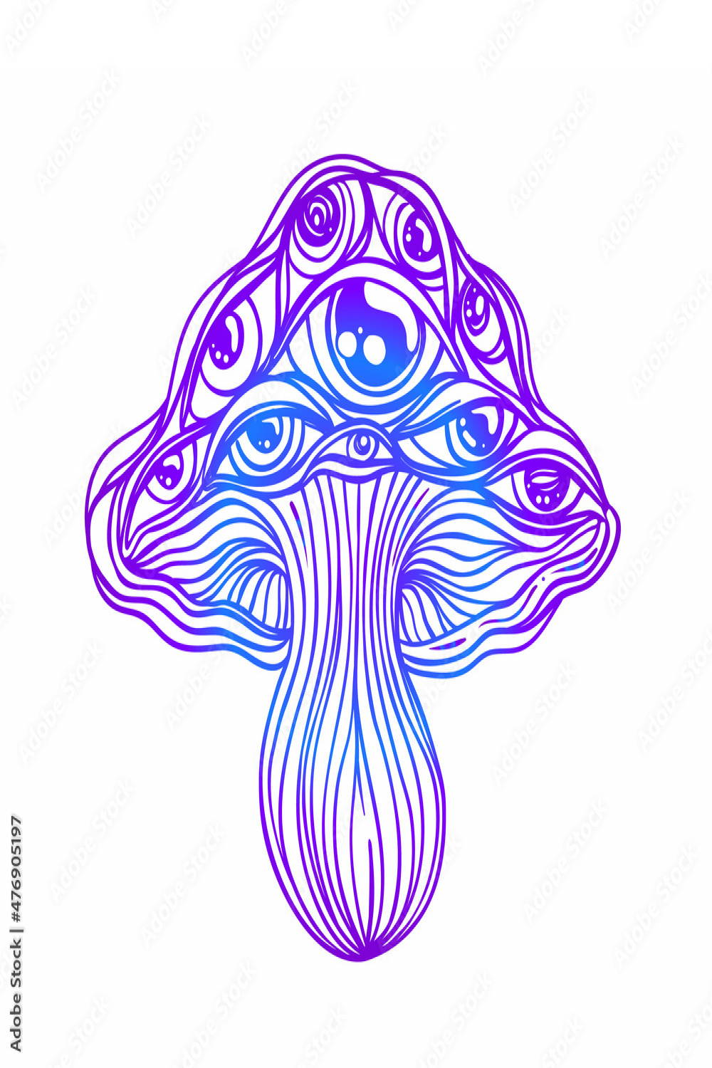 Magic mushrooms. Psychedelic hallucination