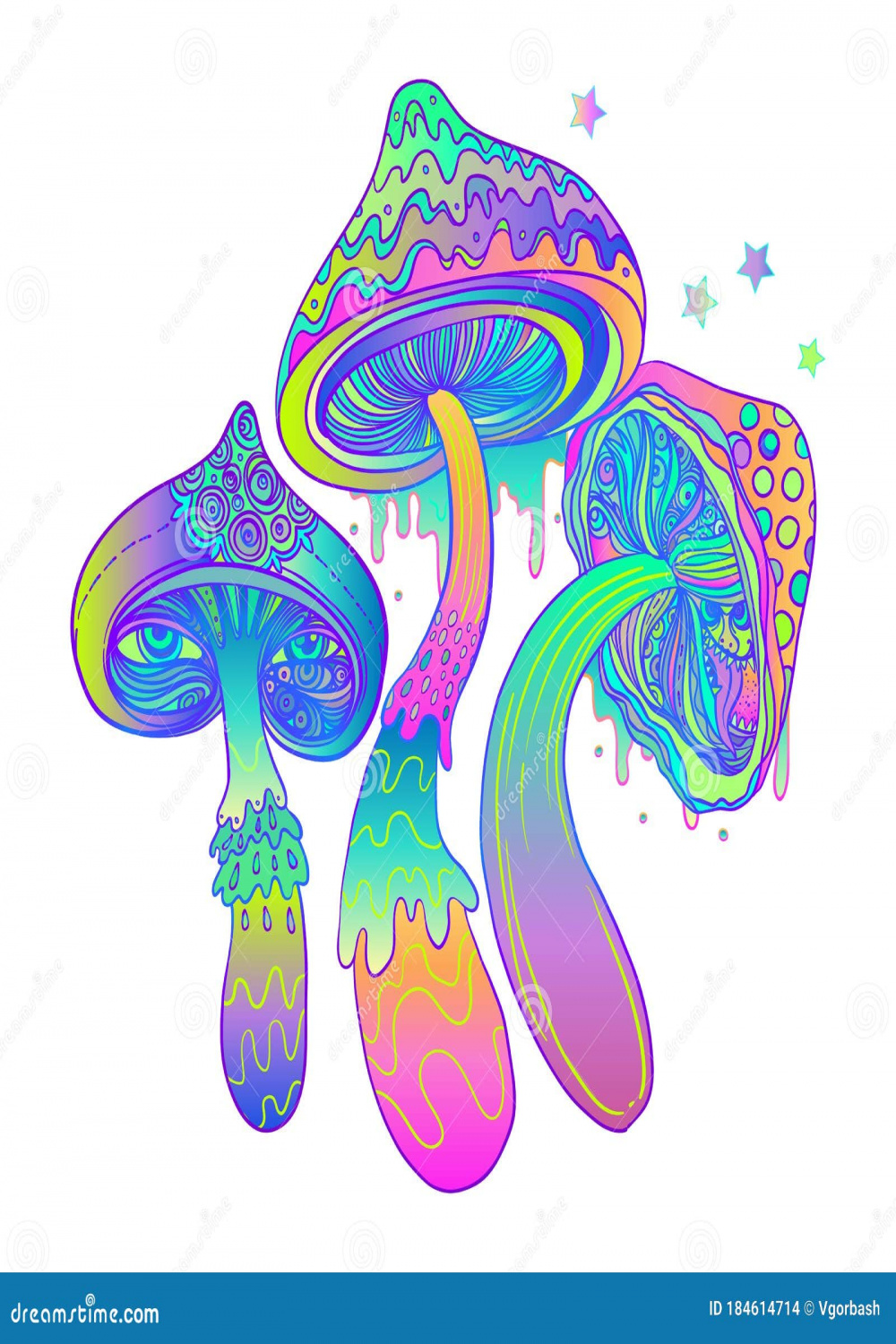 Magic Mushrooms. Psychedelic Hallucination