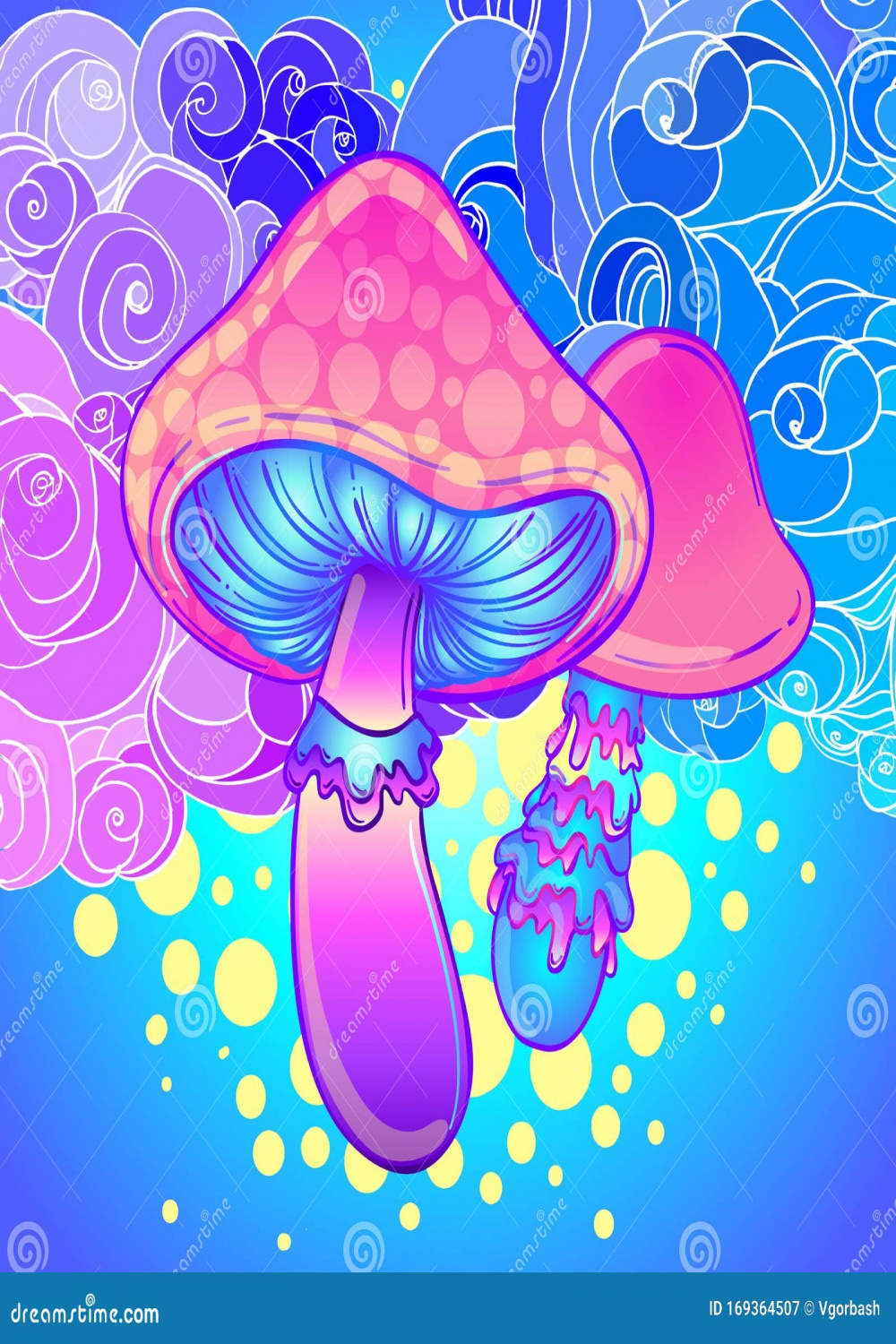 Magic Mushrooms. Psychedelic Hallucination
