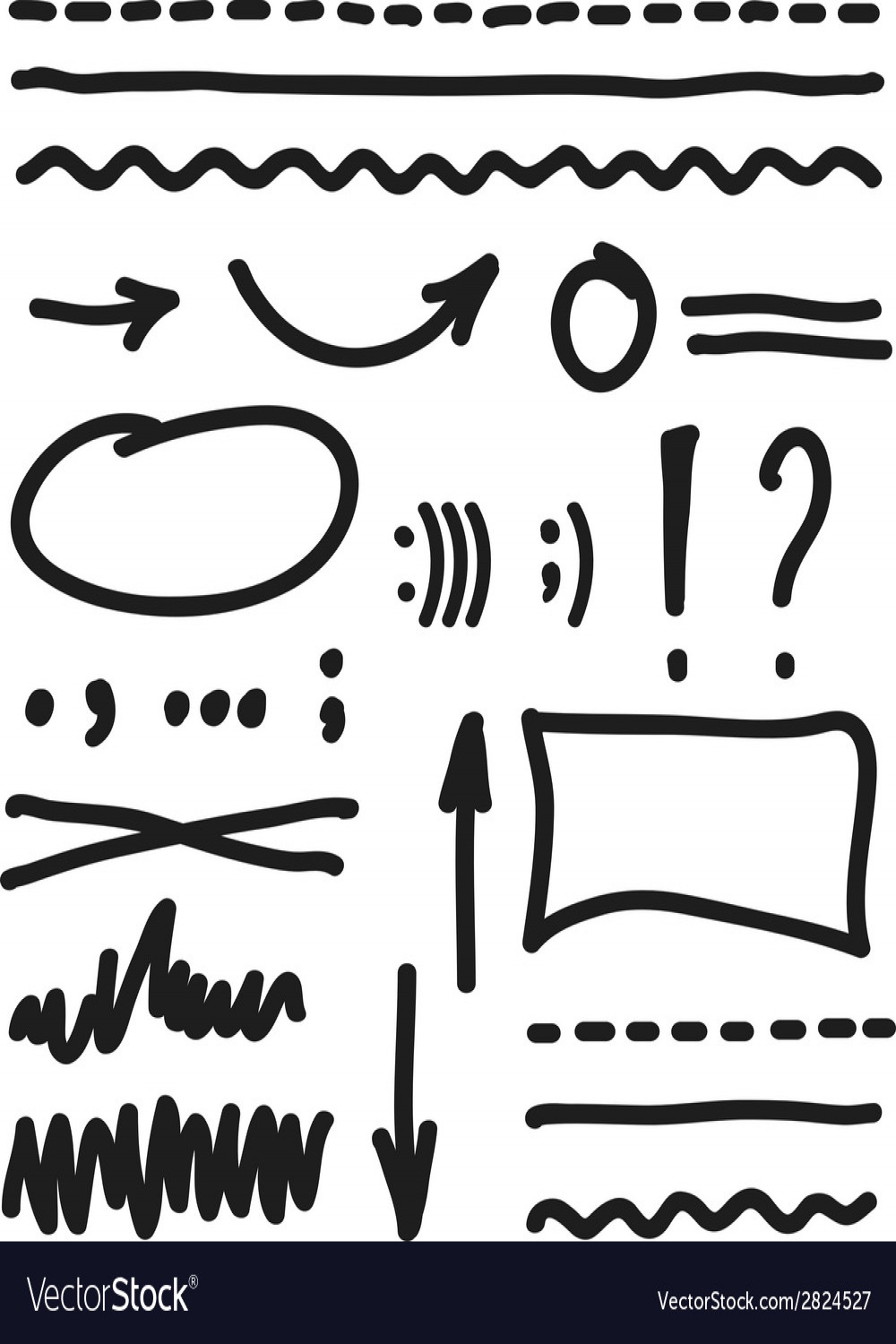 Marker elements hand drawing Royalty Free Vector Image
