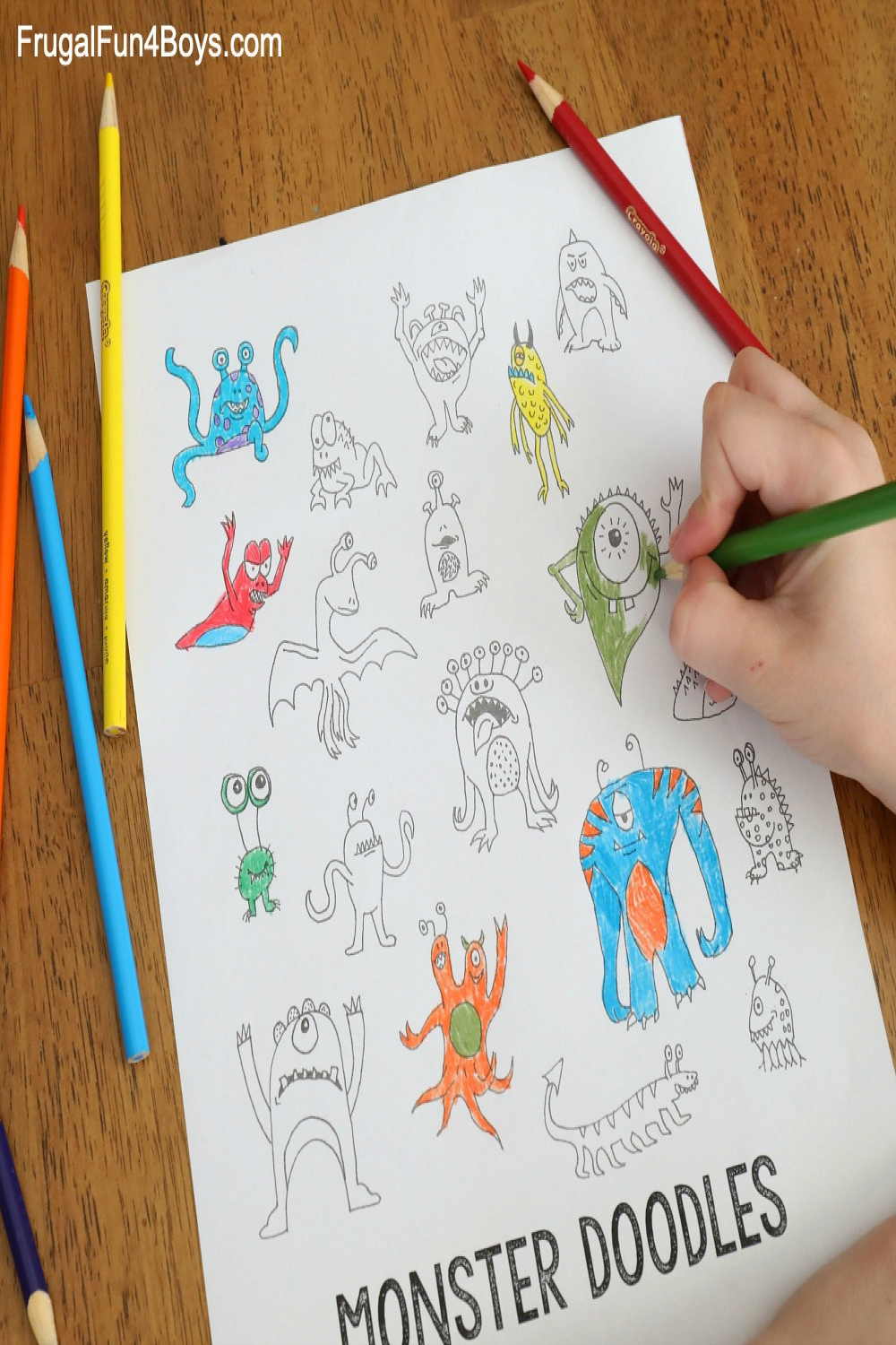 Monster Doodles Drawing Ideas for Kids - Frugal Fun For Boys and Girls