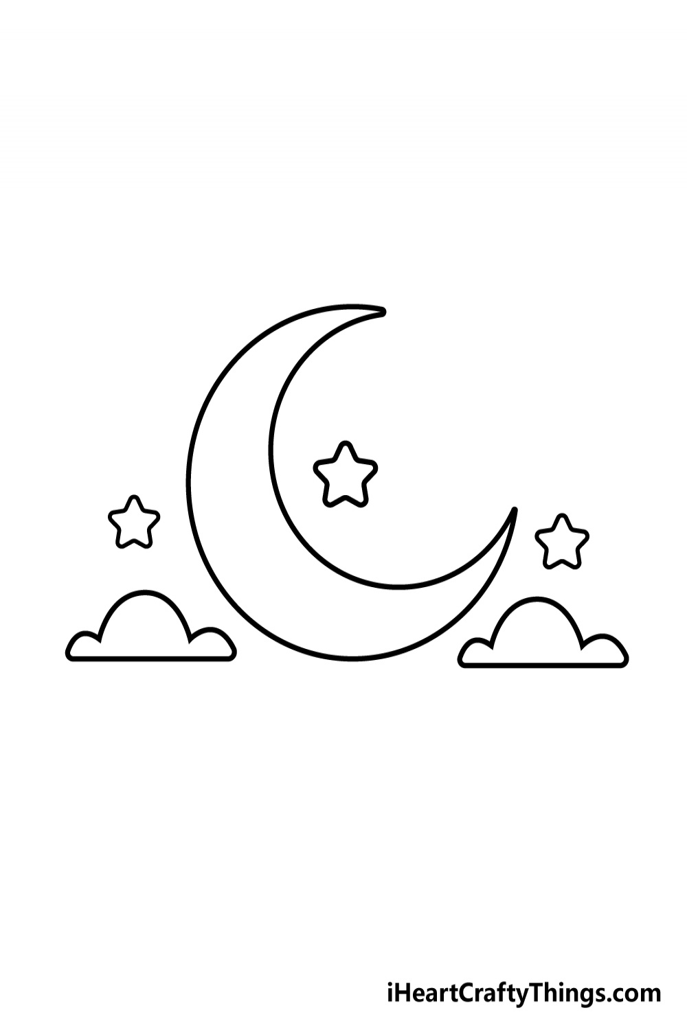 Moon Drawing - How To Draw A Moon Step By Step