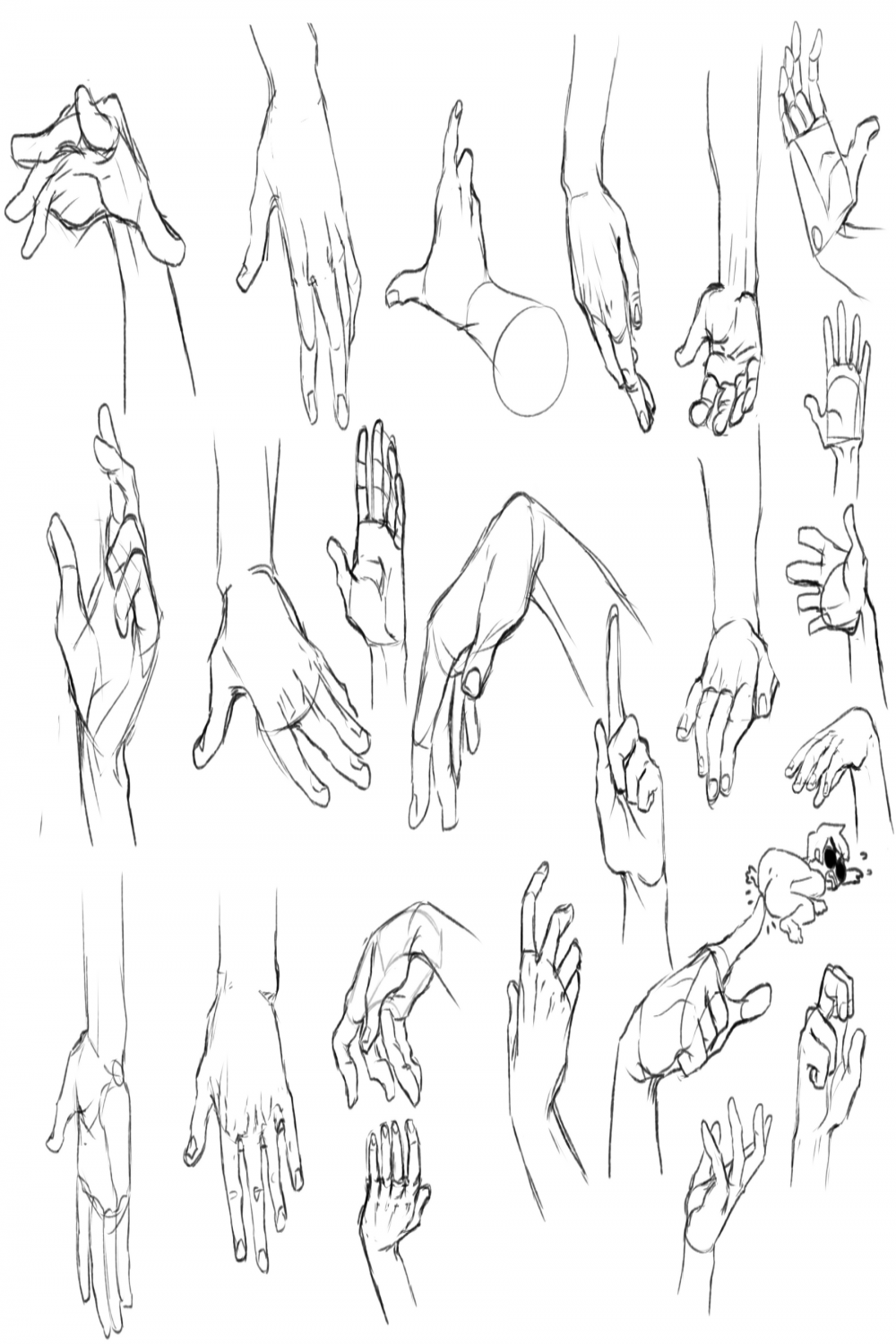 more hand studies! i think i am getting their basic shape down