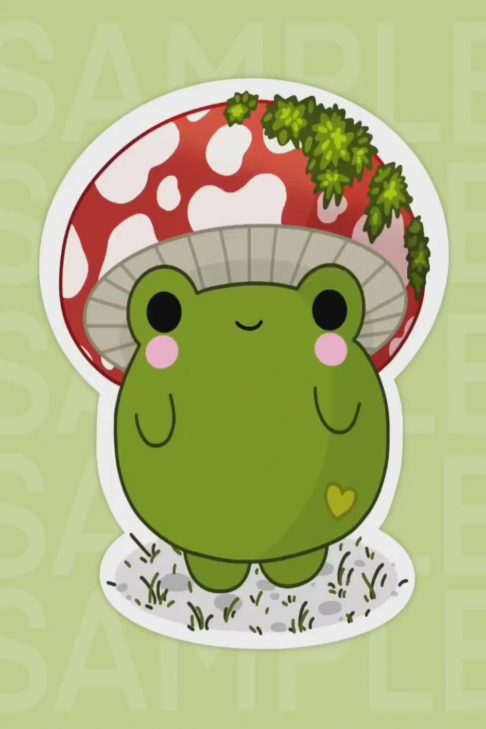 Mushroom frog/cute cottagecore frog sticker/froggy