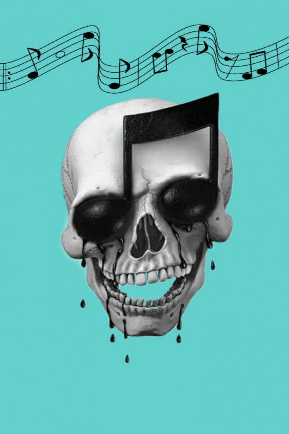 Music note skull  Skull artwork, Skull art, Graphic illustration