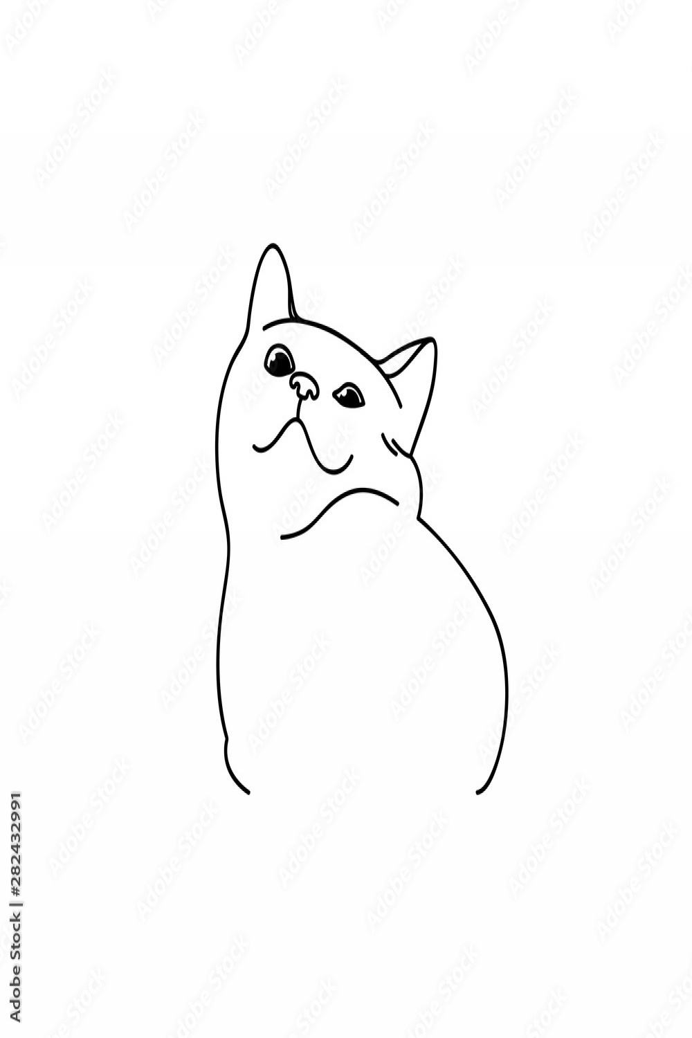Muzzle of a funny cute smiling cat