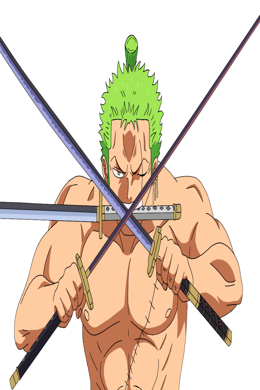 My drawing of zoro + reference image : r/OnePiece