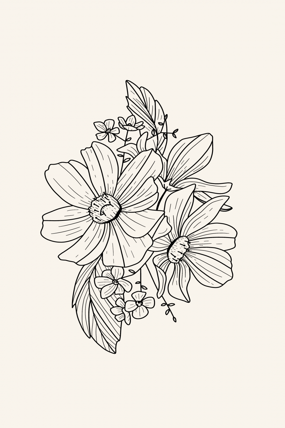 Flowers Drawing Lineart