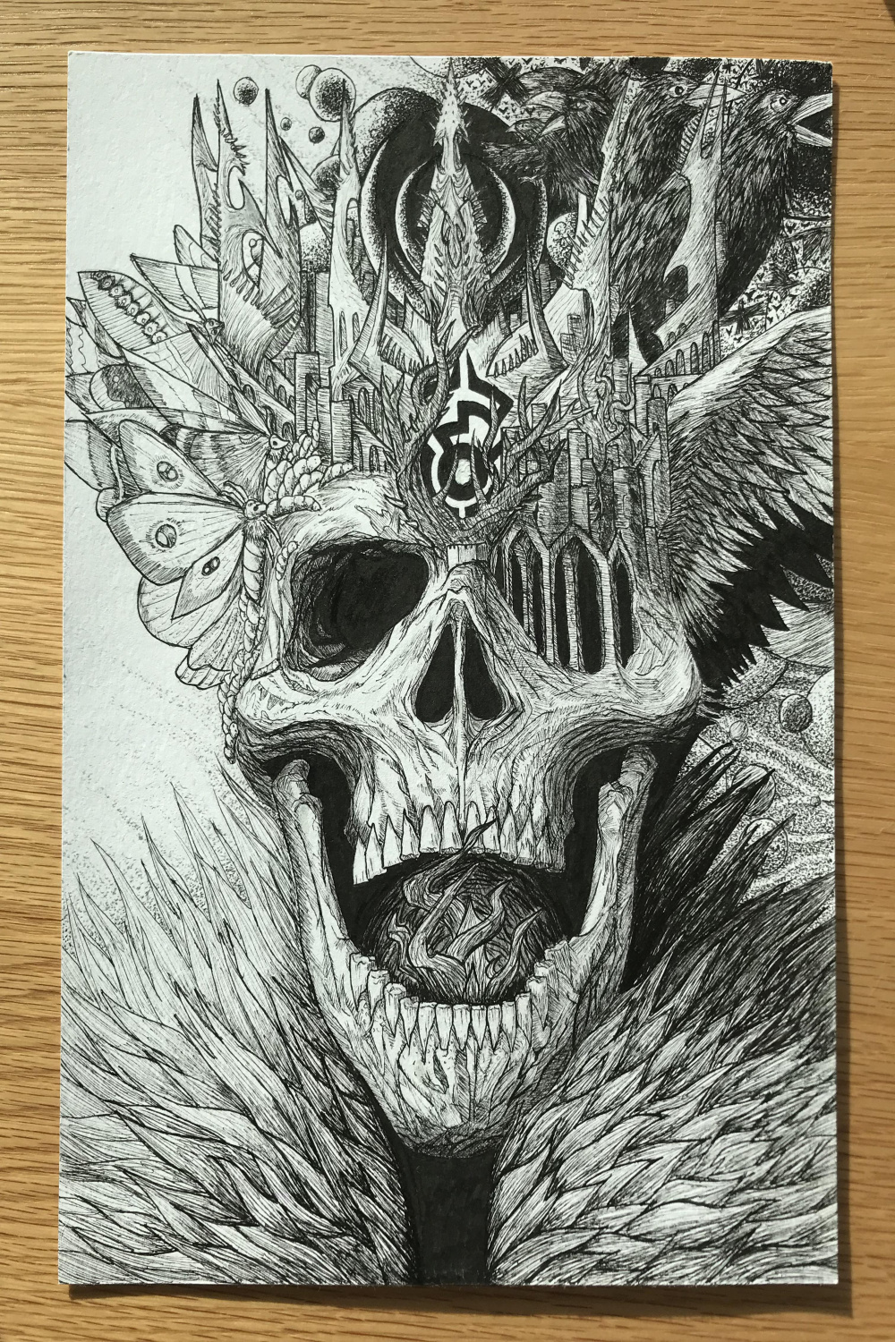 My pen drawing for Halloween : r/drawing