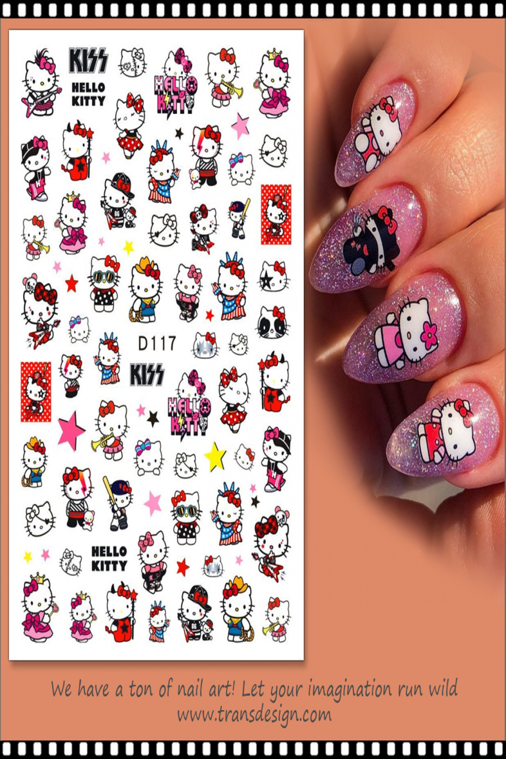 NAIL STICKER Cartoon, HELLO KITTY #D