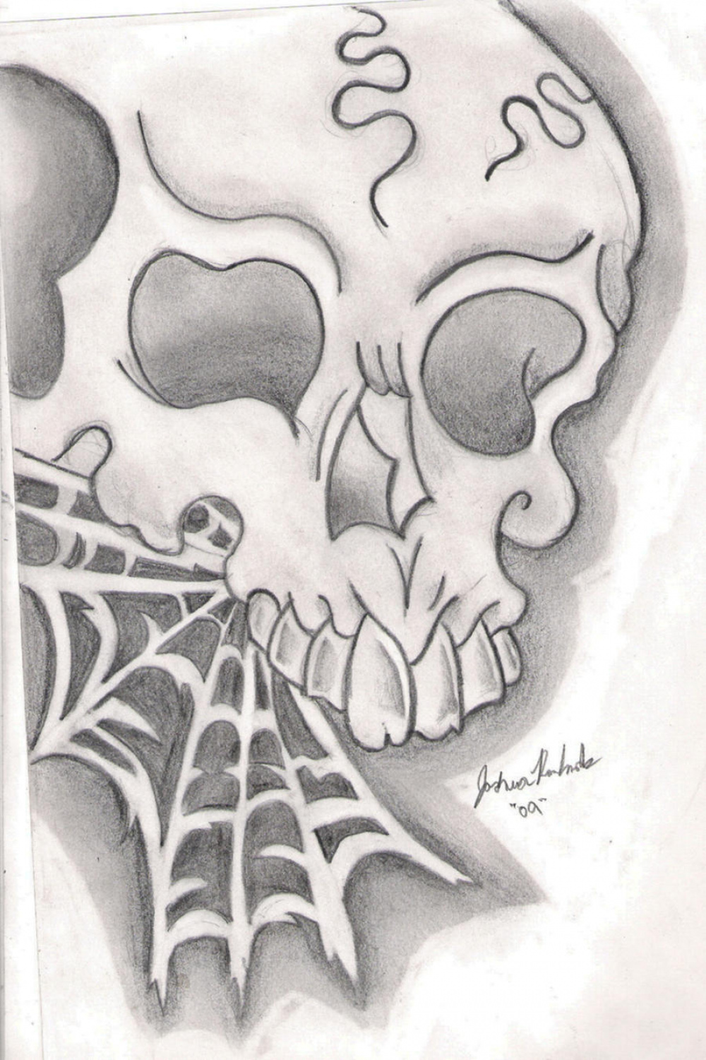new school skull sketch by Joshua-Rowlands on DeviantArt
