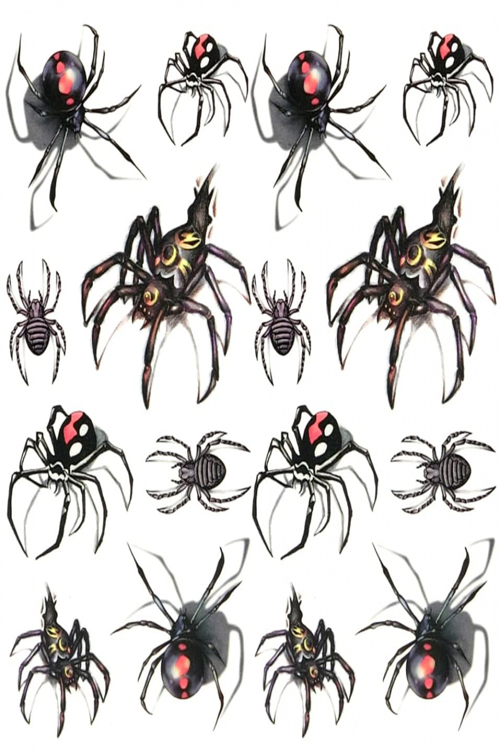 Oottati Small Cute Temporary Tattoo Spider D Halloween (Set of )