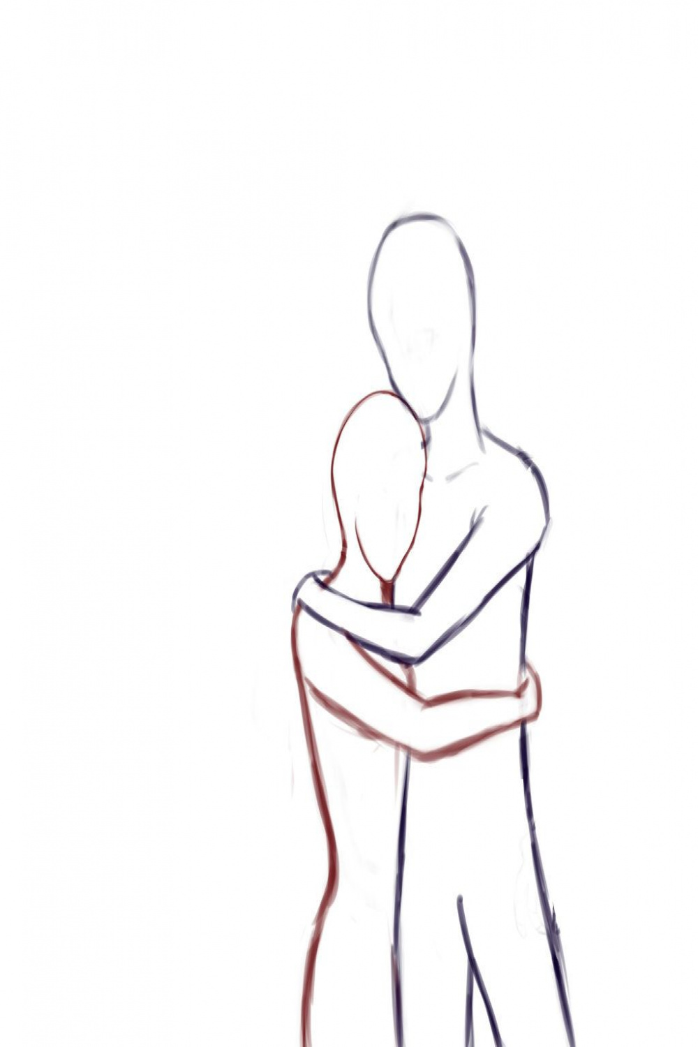 People hugging, Hugging drawing, Drawing people