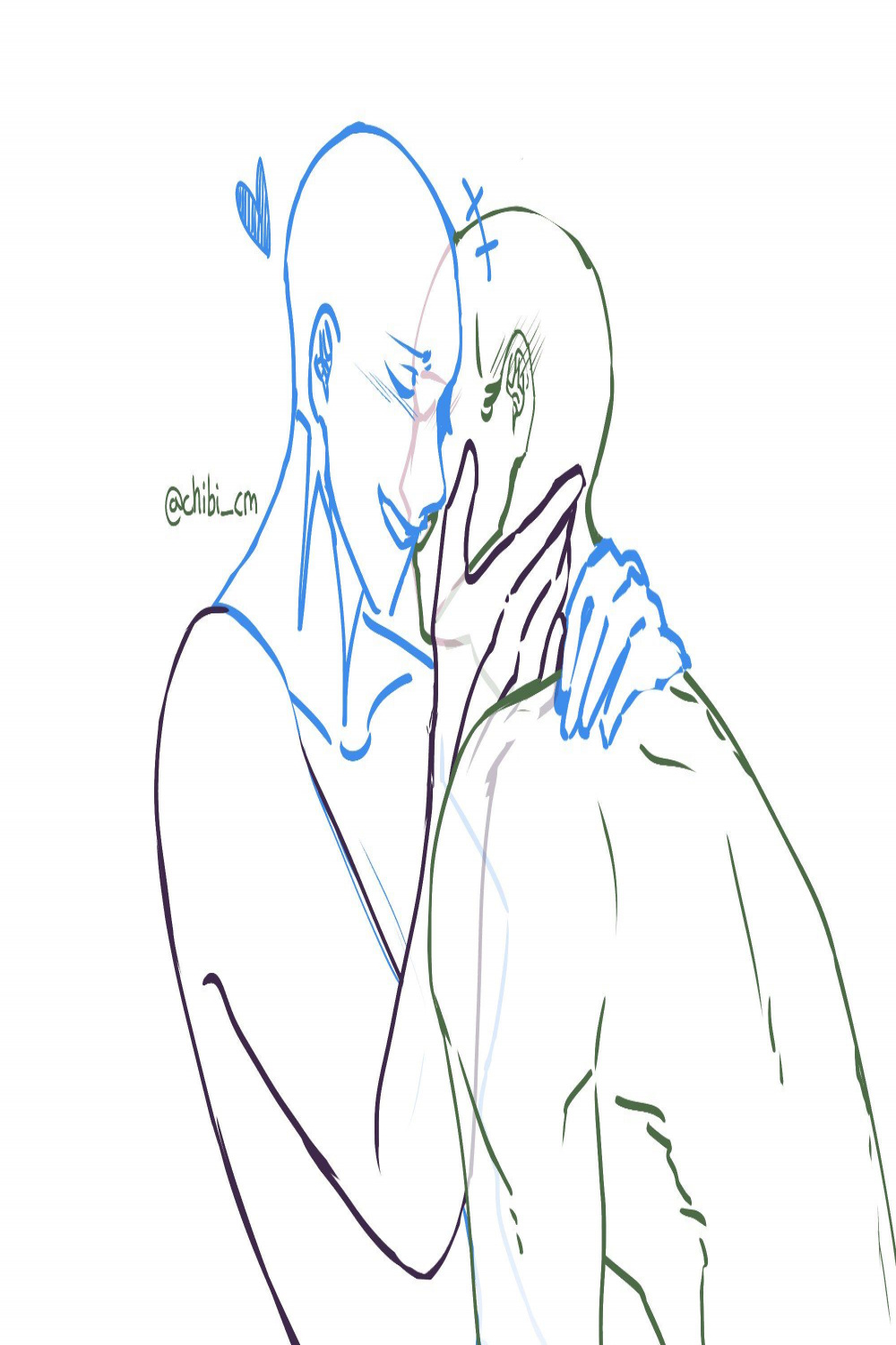 Ship Drawing Poses Kiss Couple