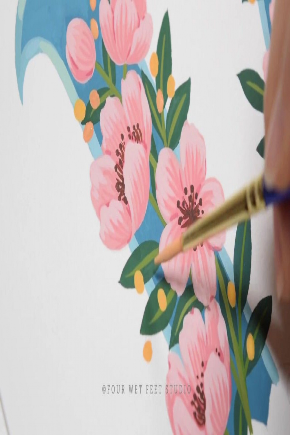 Pink Florals - Gouache Painting Process  Gouache painting, Gouache  flowers, Gouache illustrations