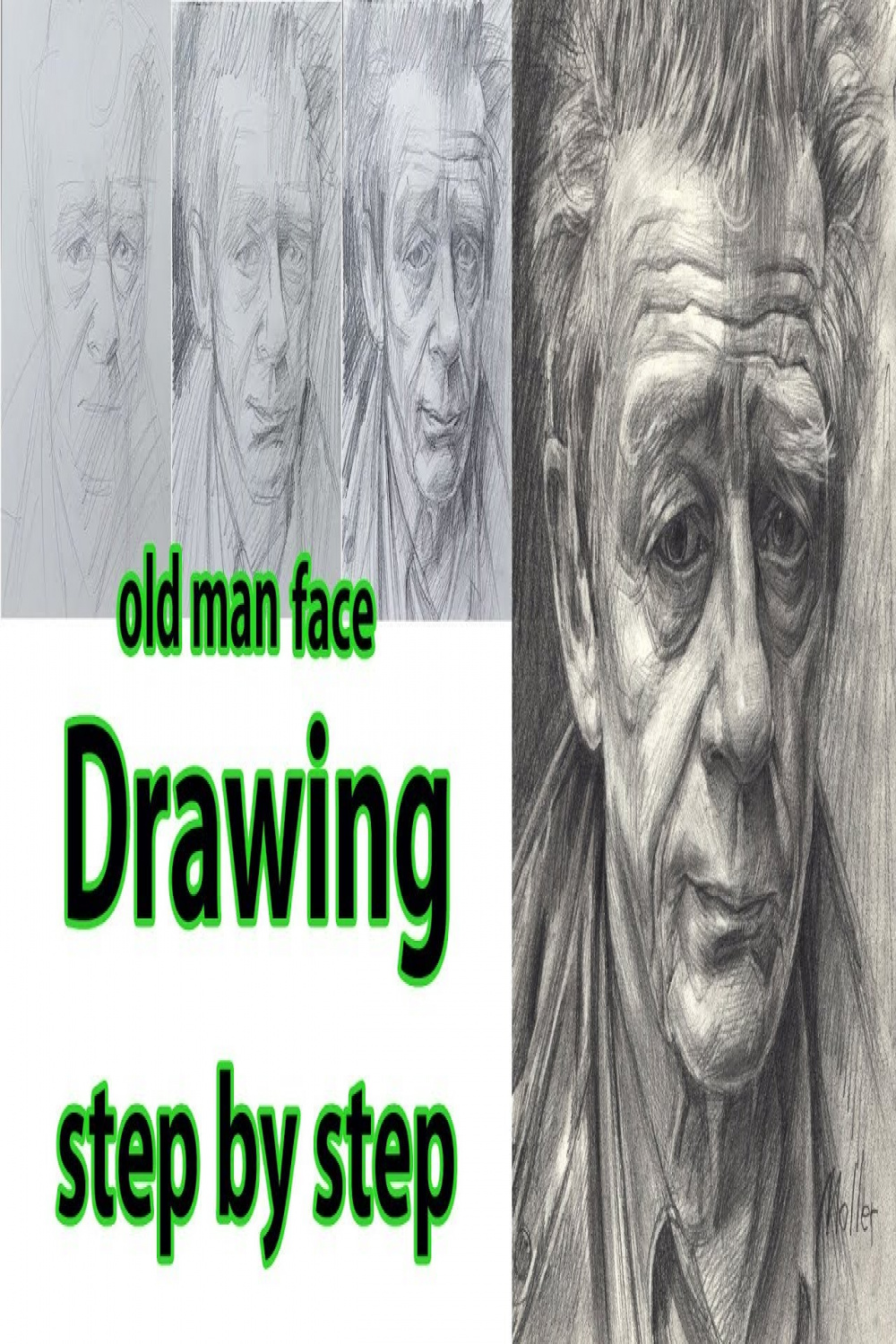 Portrait of old man-REALISTIC FACE drawing