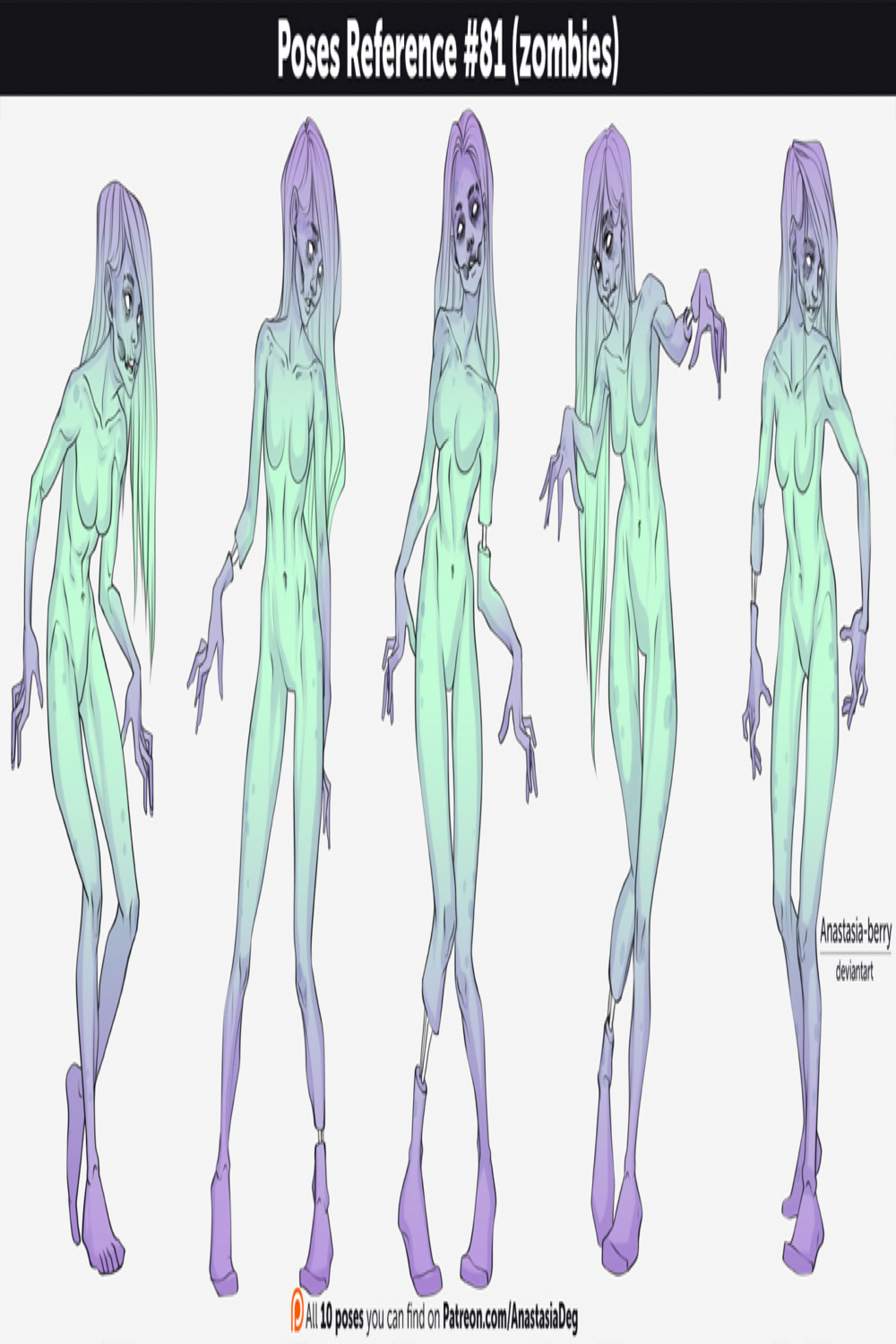 Poses Reference # (zombies) by Anastasia-berry on @DeviantArt