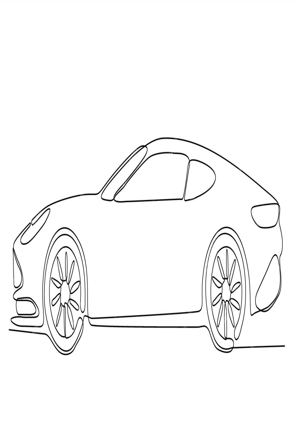 Premium Vector  Abstract small car in continuous line art drawing
