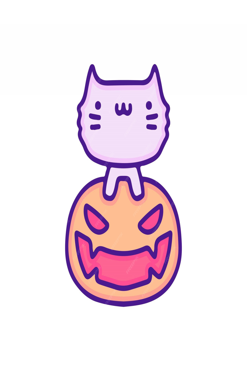Premium Vector  Cute cat and monster pumpkin illustration, with