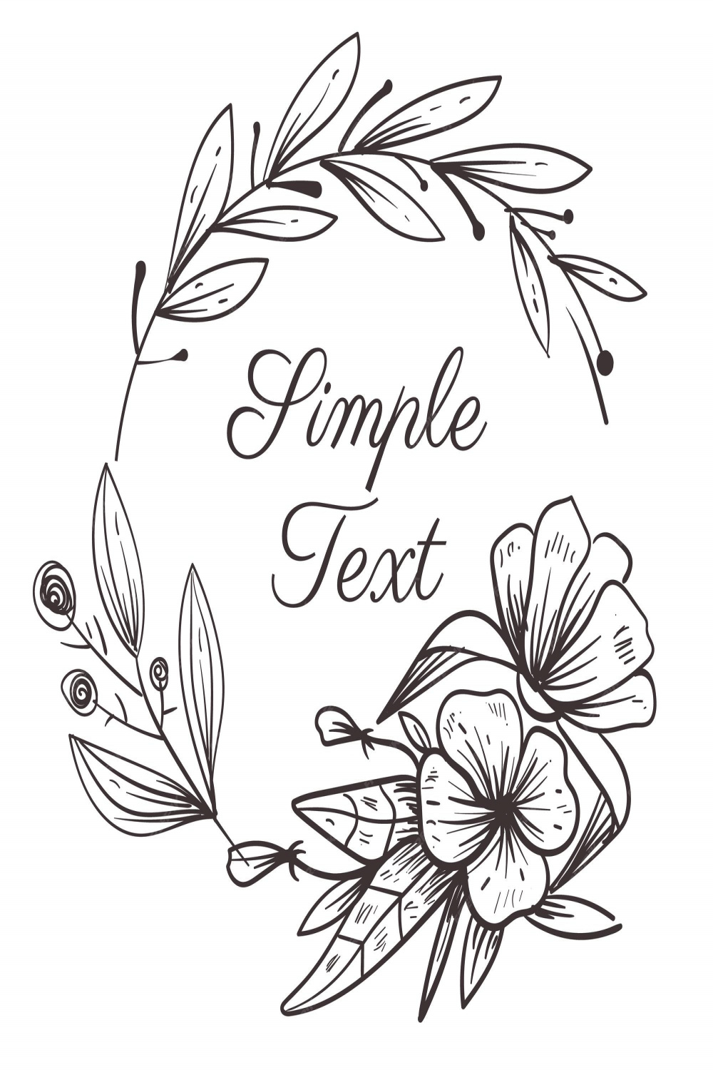 Premium Vector  Flower floral frame border hand drawn abstract