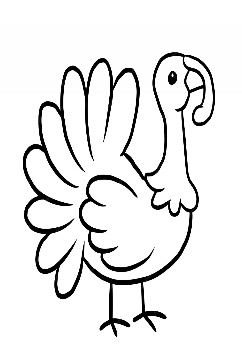 Premium Vector  Turkey cartoon animal cute kawaii doodle coloring