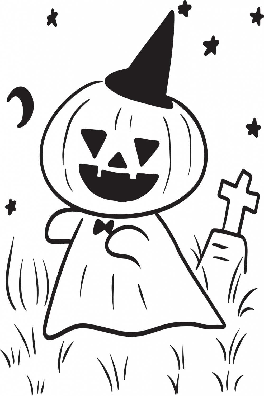 Pumpkin halloween ghost fun cartoon doodle kawaii anime cute