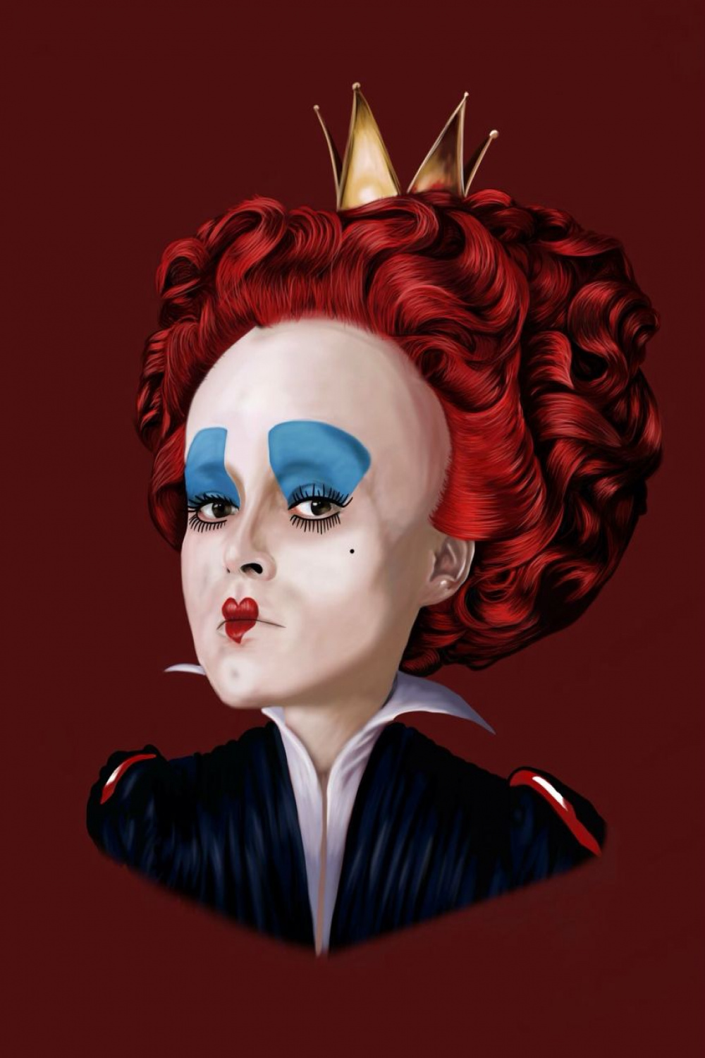 Queen of hearts, Tim Burton, Alice in wonderland fan art from www
